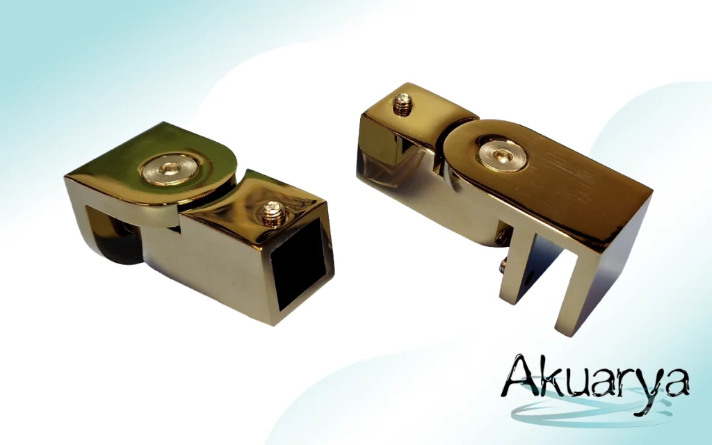 Tensor articulado en oro mate para mampara de ducha